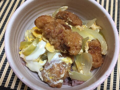 唐揚げ卵とじ丼